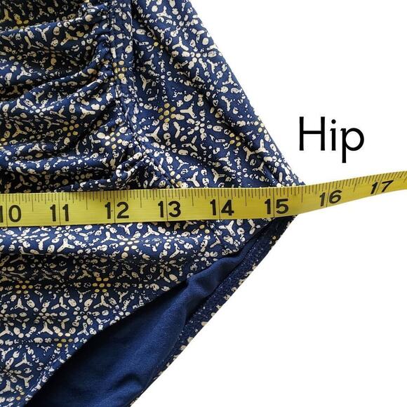 Bond-Eye Australia Nip Tuck Tummy Control Navy Gold Print Swimsuit 12 D/DDD - Picture 15 of 16